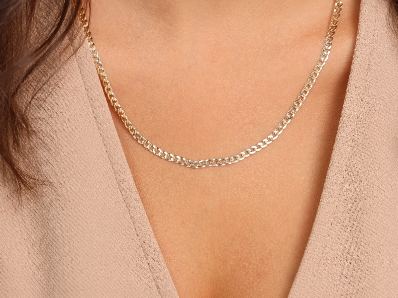 Złoty łańcuszek pancerka 50cm