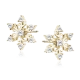Kolczyki pozłacane śnieżynki z cyrkoniami