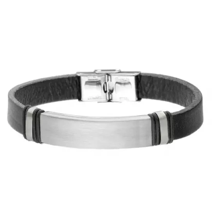 Męska skórzana bransoletka  z blaszką