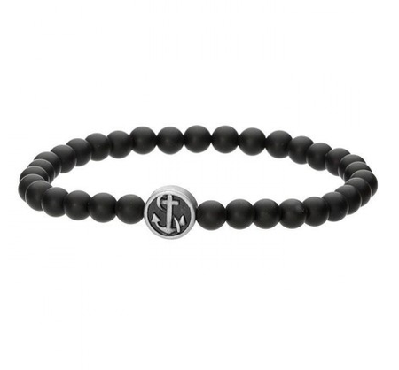 Bransoletka męska stal szlachetna onyks