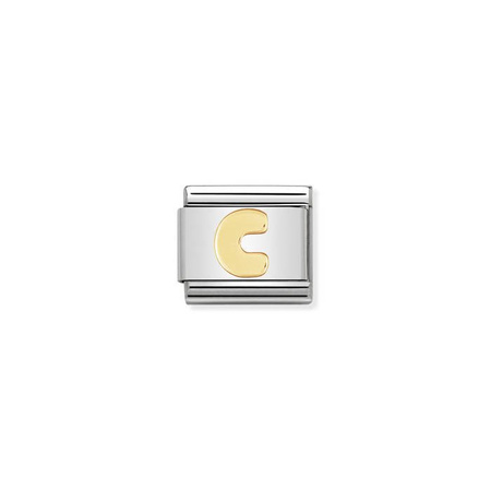 Element link do bransoletek Nomination Composable Stal + Złoto 18k litera C