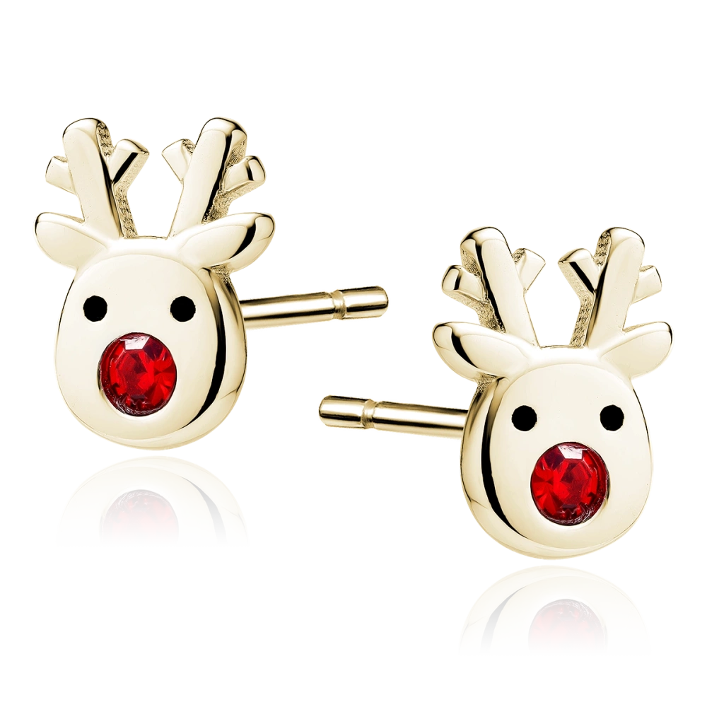 Kolczyki pozłacane renifery