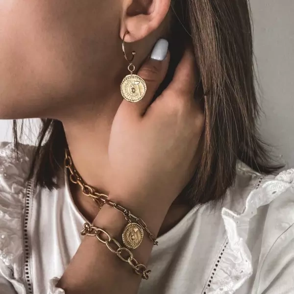 Bransoletka stalowa z dużych elementów