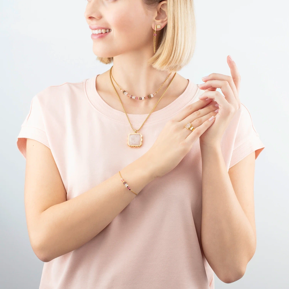 Bransoletka Coeur de Lion pozłacany Swarovski złoto-różowy