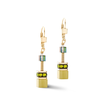 Kolczyki Coeur de Lion Iconic Mono Gold oliwkowa zieleń