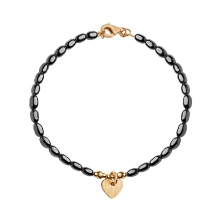 Bransoletka pozłacana z hematytem