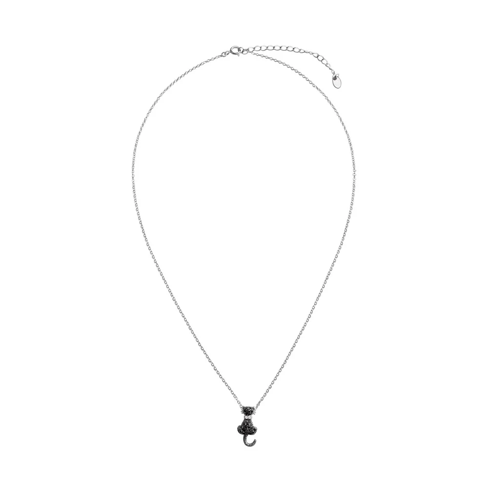 Naszyjnik srebrny z zawieszką w kształcie kota