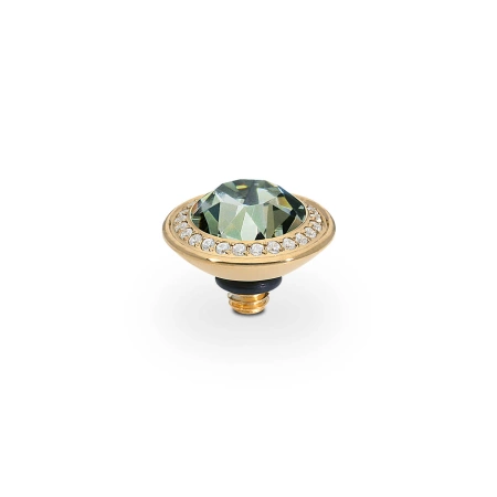 Element top wkręcany Qudo Tondo Deluxe 9mm stal pozłacana Black Diamond