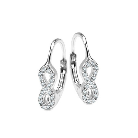 Kolczyki srebrne nieskończoności z cyrkoniami