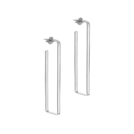 Kolczyki srebrne prostokąty sztyft