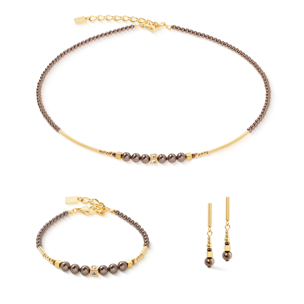 Naszyjnik Shimmering Princess Pearls złoto-brązowy