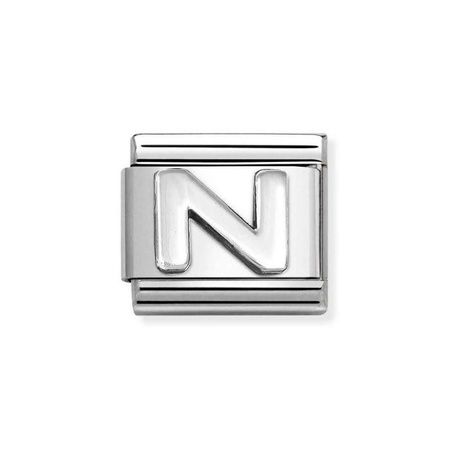 Element link do bransoletek Nomination Composable Stal + Srebro 925 litera N