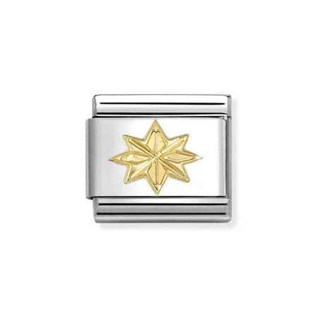 Element link do bransoletek Nomination Composable Stal + złoto 18k róża wiatrów