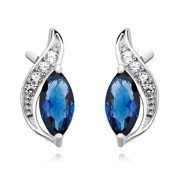 Kolczyki srebrne z szafirową cyrkonią