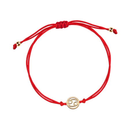 Bransoletka na sznurku czerwonym zodiak Rak