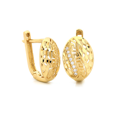 Kolczyki złote ażurowe z cyrkoniami