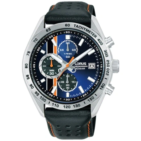 Zegarek męski Lorus stal szlachetna na czarnym pasku