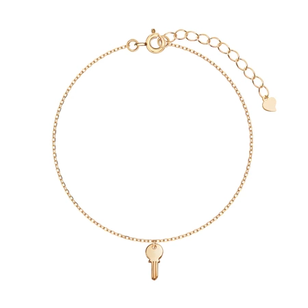 Bransoletka srebrna pozłacana z kluczykiem