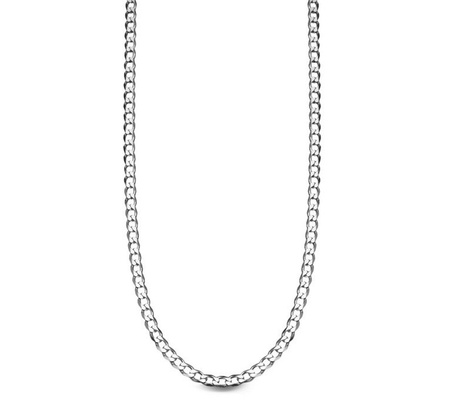 Łańcuszek srebrny rodowany pancerka 45 cm