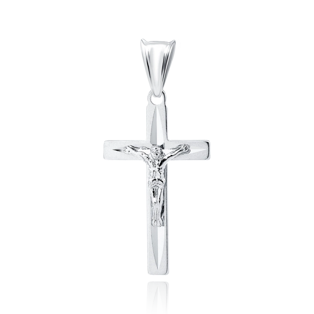 Krzyżyk srebrny diamentowany