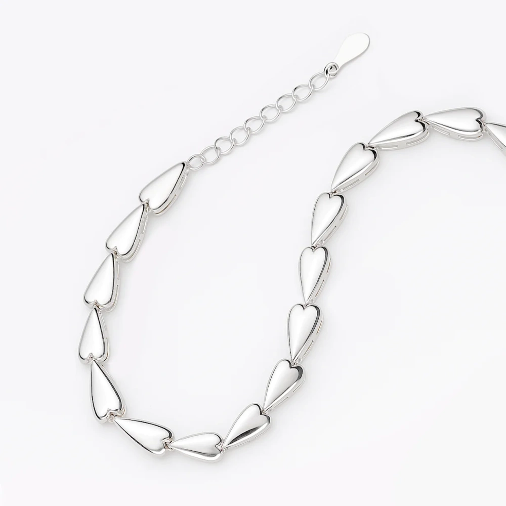 Bransoletka srebrna z serduszek