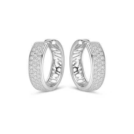 Kolczyki srebrne kółka szerokie z cyrkoniami