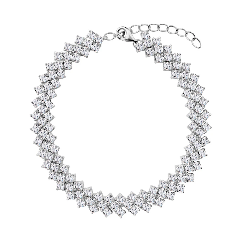 Bransoletka srebrna z cyrkoniami 