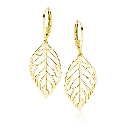 Kolczyki pozłacane wiszące listki