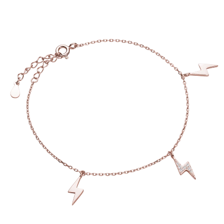 Pozłacana bransoletka z błyskawicą w kolorze różowego złota