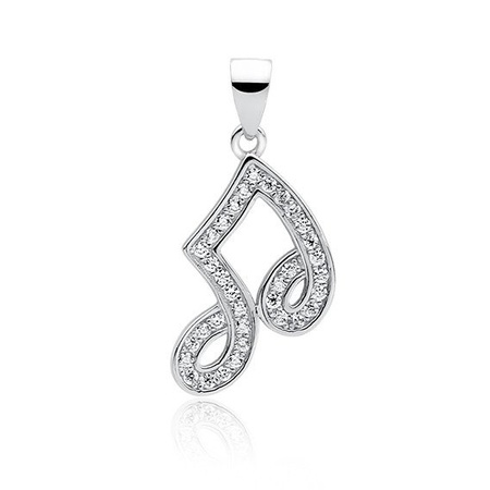 Srebrna zawieszka nutki z cyroniami