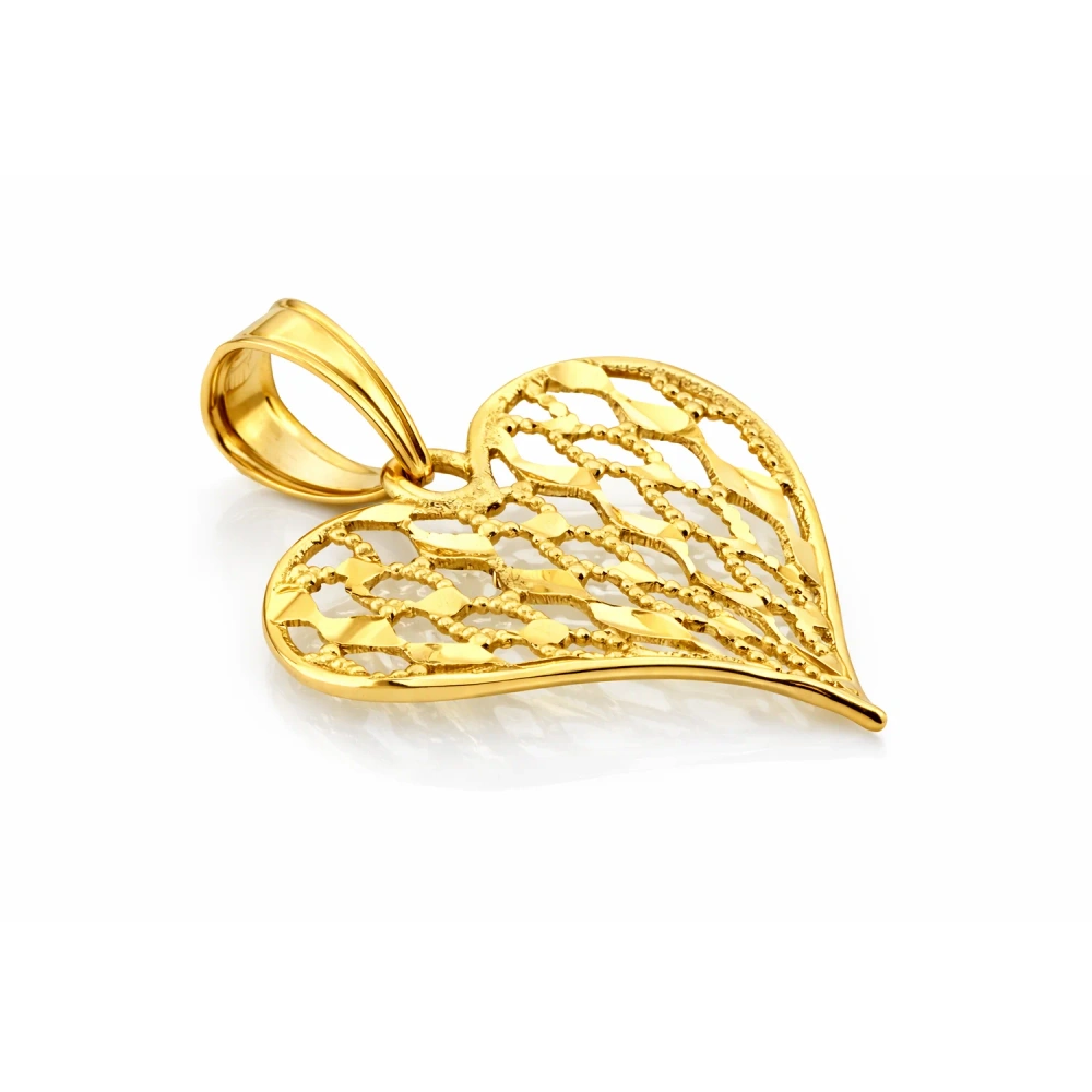 Zawieszka złota ażurowe serce