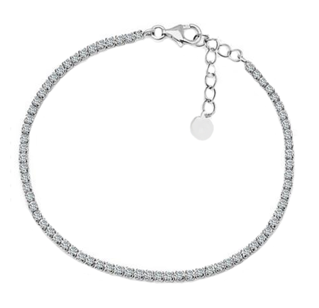 Srebrna cienka bransoletka z cyrkoniami