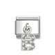Element link do bransoletek Nomination Composable Stal + Srebro 925 litera B z cyrkoniami