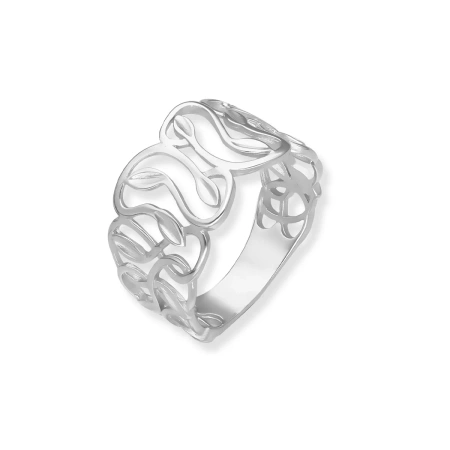 Pierścionek ażurowy oksydowany płaski