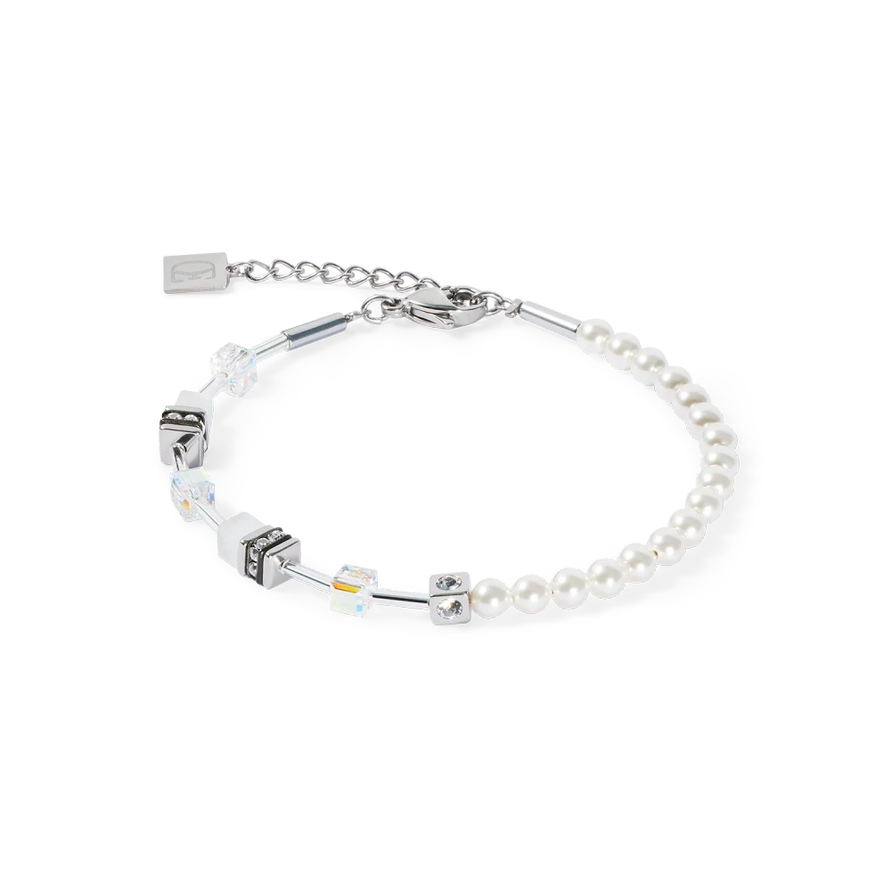 Bransoletka Mini Fusion Pearls srebrno-biała