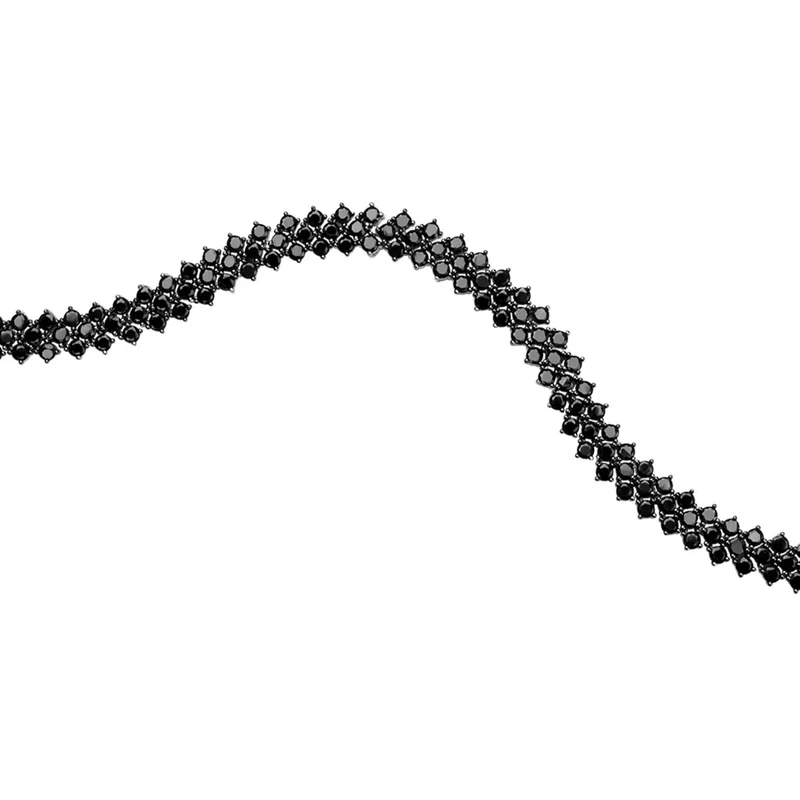 Bransoletka srebrna z czarnymi cyrkoniami