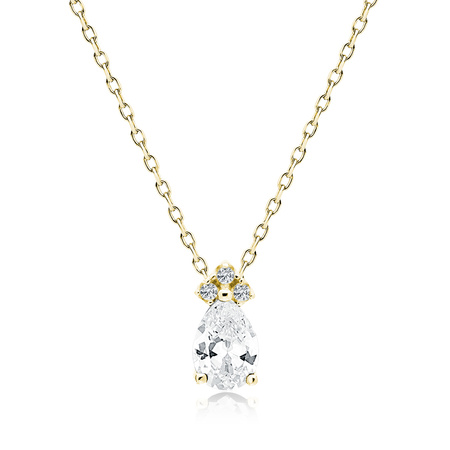 Naszyjnik srebrny pozłacany z cyrkonią