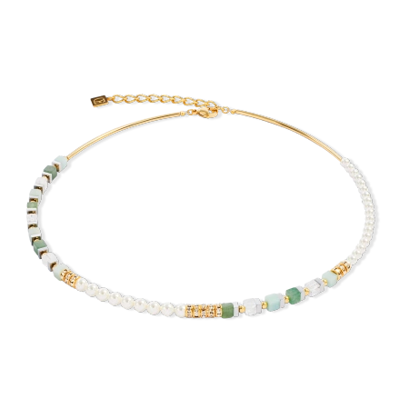 Naszyjnik Precious Fusion Offset złoto-zielony