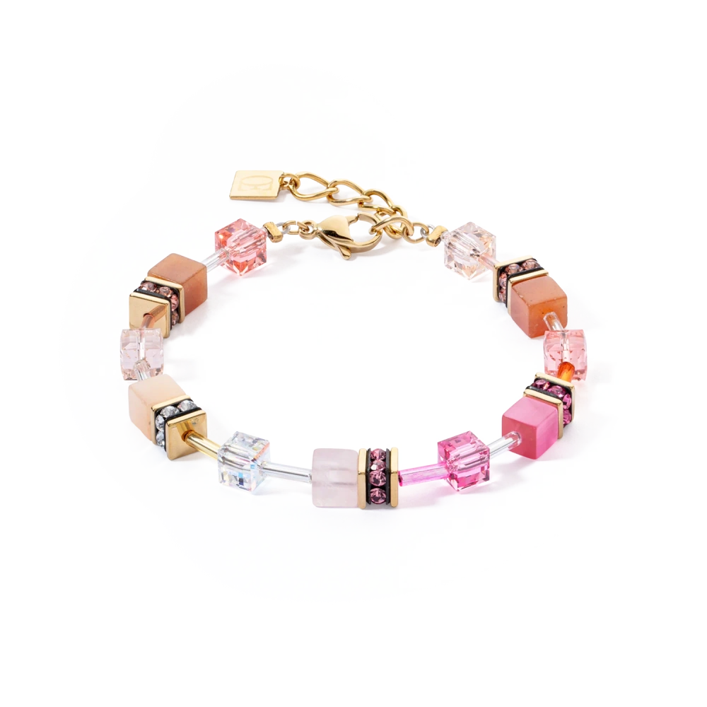Bransoletka GeoCUBE® Iconic Precious różowo-pomarańczowa
