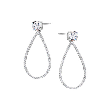 Kolczyki wiszące z cyrkoniami wieczorowe ślub trzy sposoby noszenia