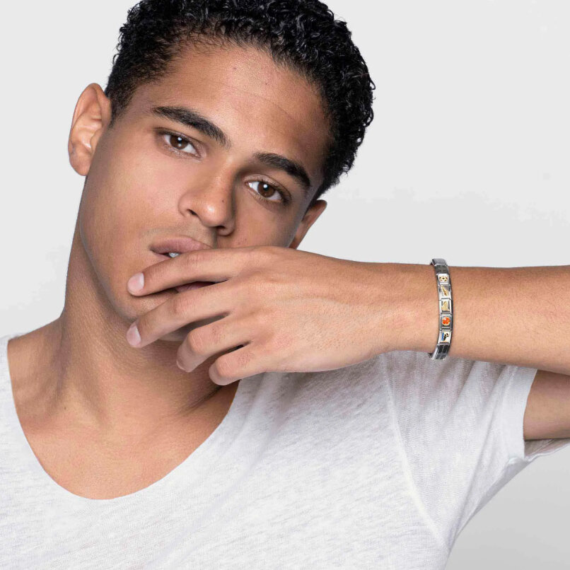 Element link do bransoletek Nomination Composable Stal + Złoto 18K Festiwalowi przyjaciele