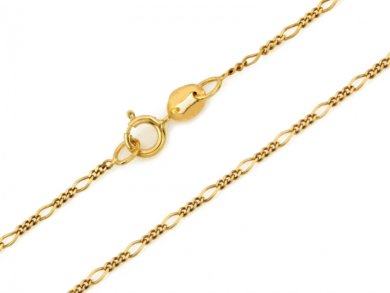 Złoty łańcuszek splot figaro złoto 585 45cm