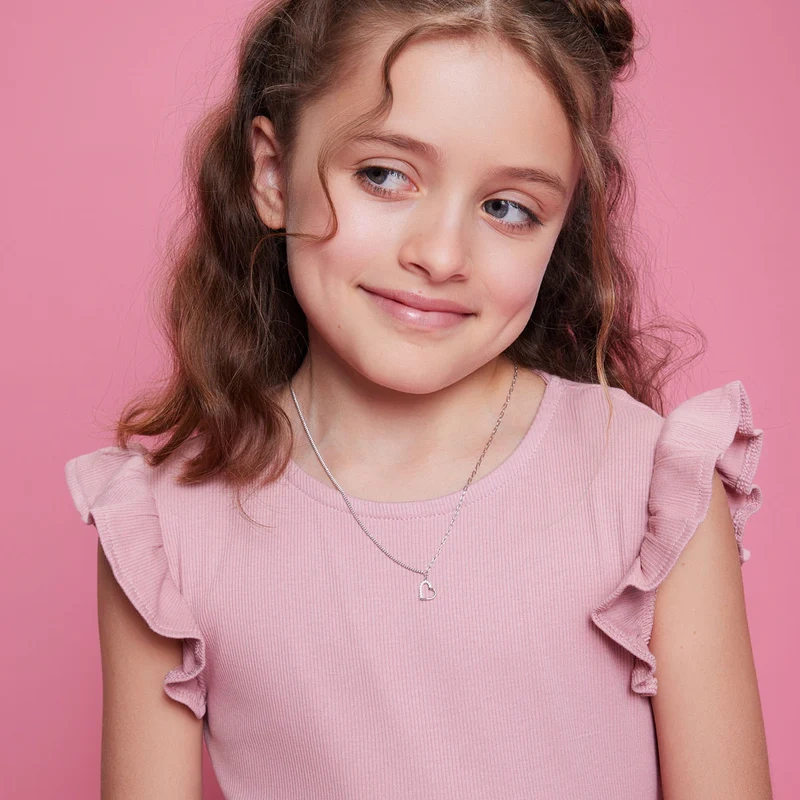 Naszyjnik srebrny serce z cyrkoniami