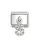 Element link do bransoletek Nomination Composable Stal + Srebro 925 litera S z cyrkoniami