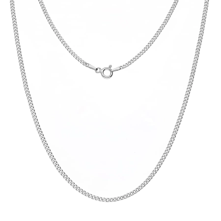 Srebrny łańcuszek pancerka płaska 45cm