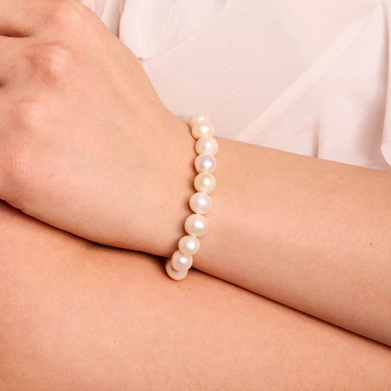 Bransoletka srebrna z pereł