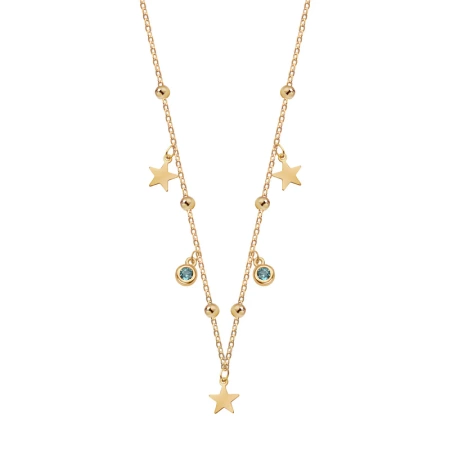 Naszyjnik pozłacany z gwiazdkami i cyrkoniami