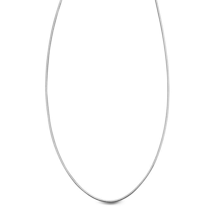 Łańcuszek srebrny rodowany żmijka 75cm