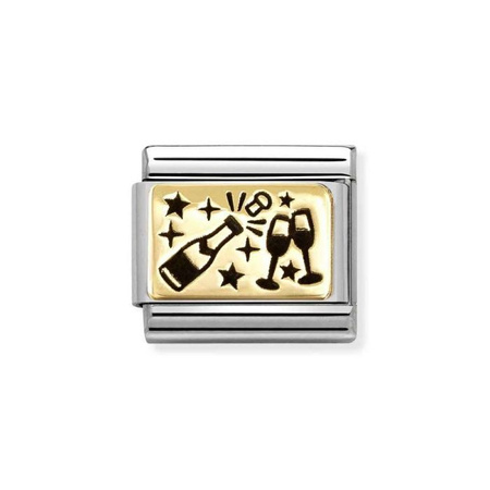 Element link do bransoletek Nomination Composable Stal + Złoto 18k Cheers