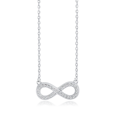 Naszyjnik srebrny nieskończoność z cyrkoniami